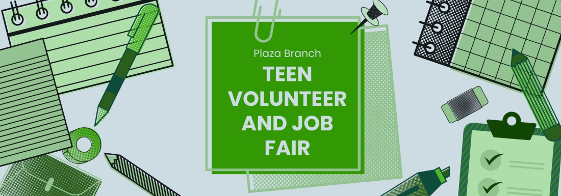 illustrations of green office supplies