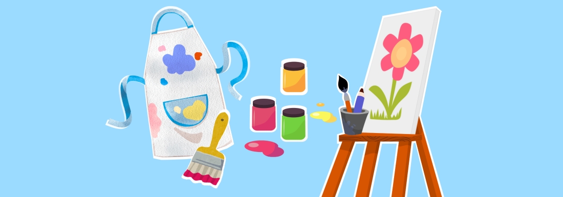 illustrations of art supplies