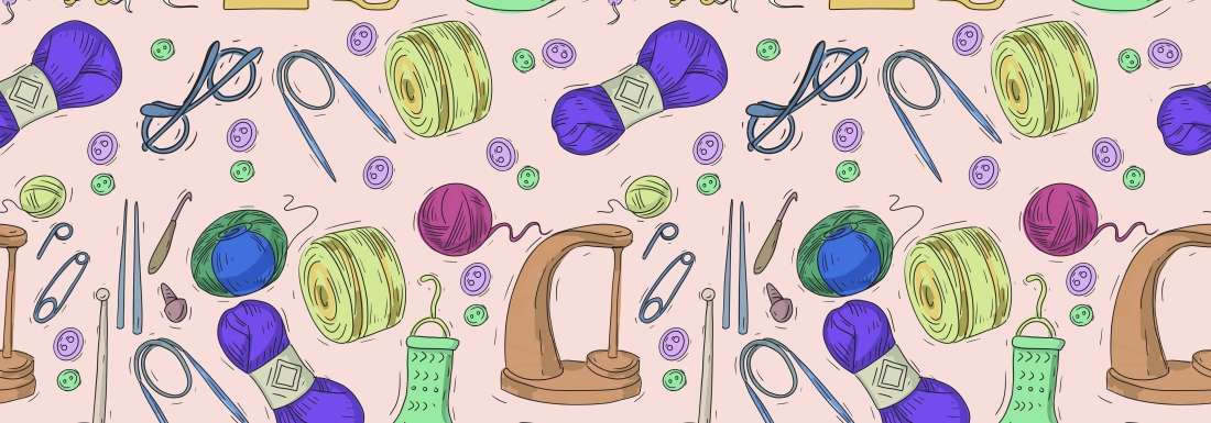 illustrations of crocheting tools