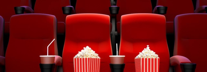 movie theater seating with refreshments