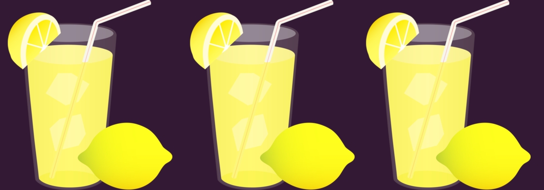 illustration of 3 glasses of lemonade with straw