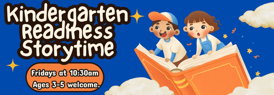 illustration of kids on book in clouds