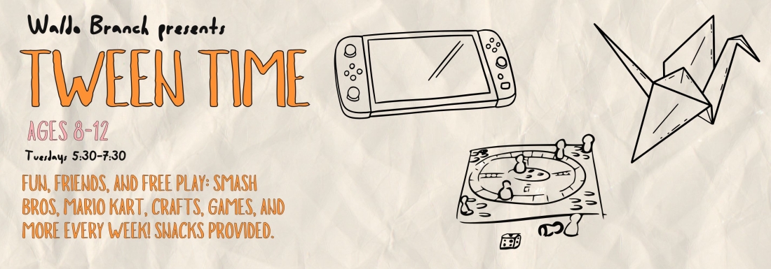 illustrations of board game, origami crane, and Nintendo Switch
