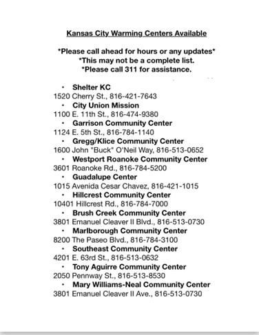 Warming Centers