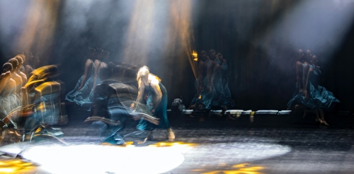 Stage performance with long exposure 