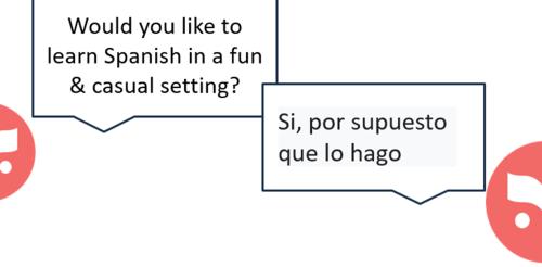 comic style conversation in English and Spanish
