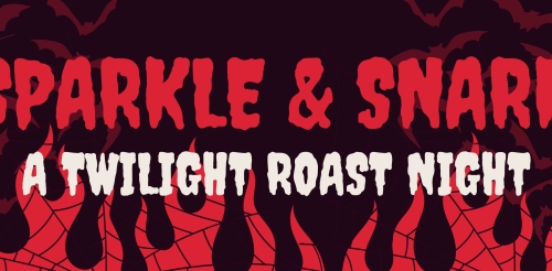 flames, spiderwebs, and bats