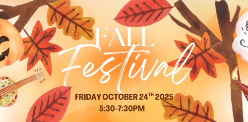 illustrations of sugar skull, fall leaves, pumpkin, and guitar