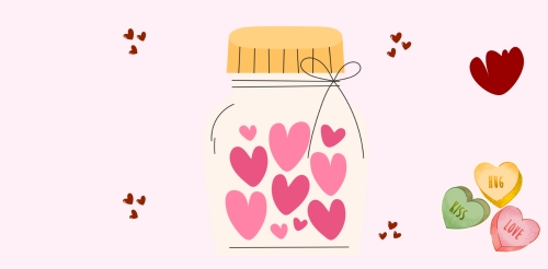 illustration of heart filled jar