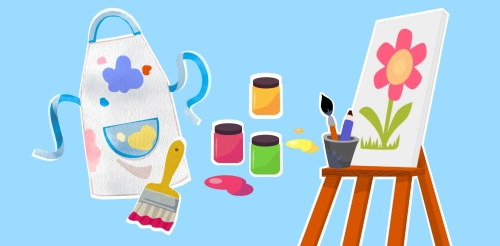 illustrations of art supplies
