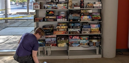 Board games at the Plaza Library.