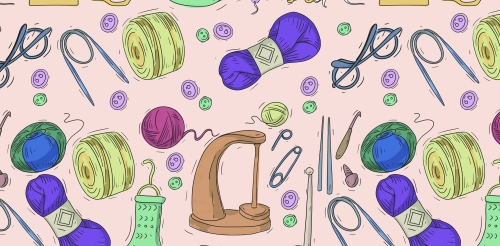 illustrations of crocheting tools