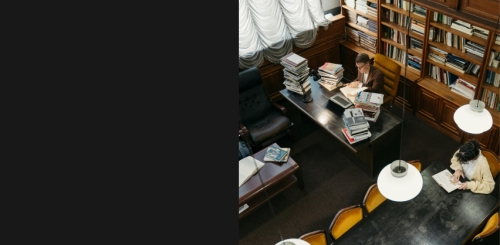 interior of library from above