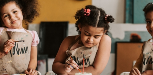 3 girls painting