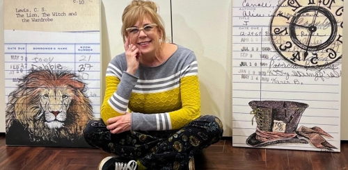 Kansas City artist Heidi Pitre's vintage library checkout card series was sparked during an art residency in Navasota, Texas. While the audience for her art is still growing, her supply of cards is dwindling as libraries shred or discard more of them over time.