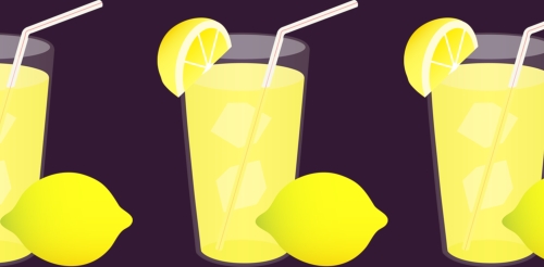 illustration of 3 glasses of lemonade with straw