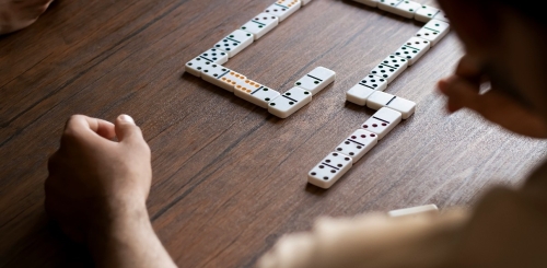 person playing dominos 