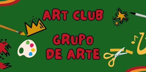 illustrations of craft supplies and saxophone