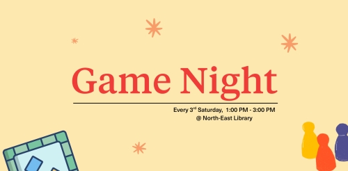 illustrations of meeples, dice, game board, and playing cards