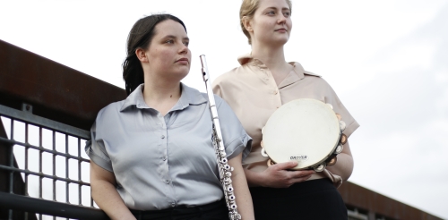 two women with instruments