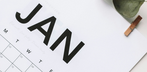 A page from a calendar with January at the top.