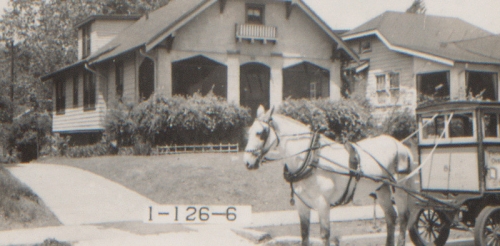 1940 tax assessment photo featuring a horse and a wagon