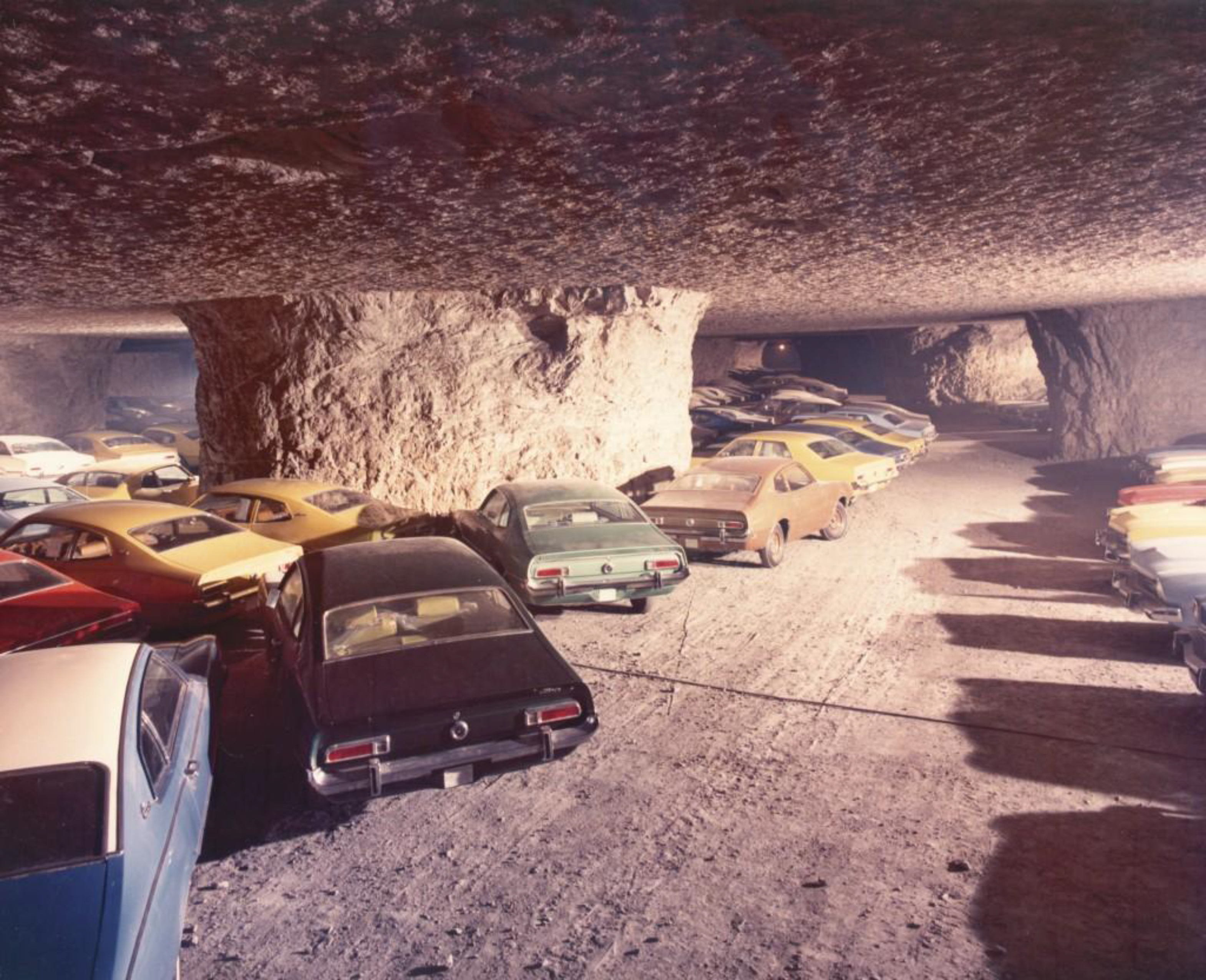 Automobiles stored underground